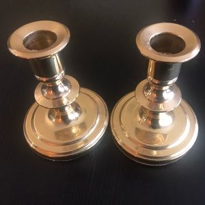 Faux brass candle holders